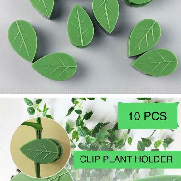 10 pc Leaf shaped sticky clips to hold your climbing plants in style - Picture 1 of 15